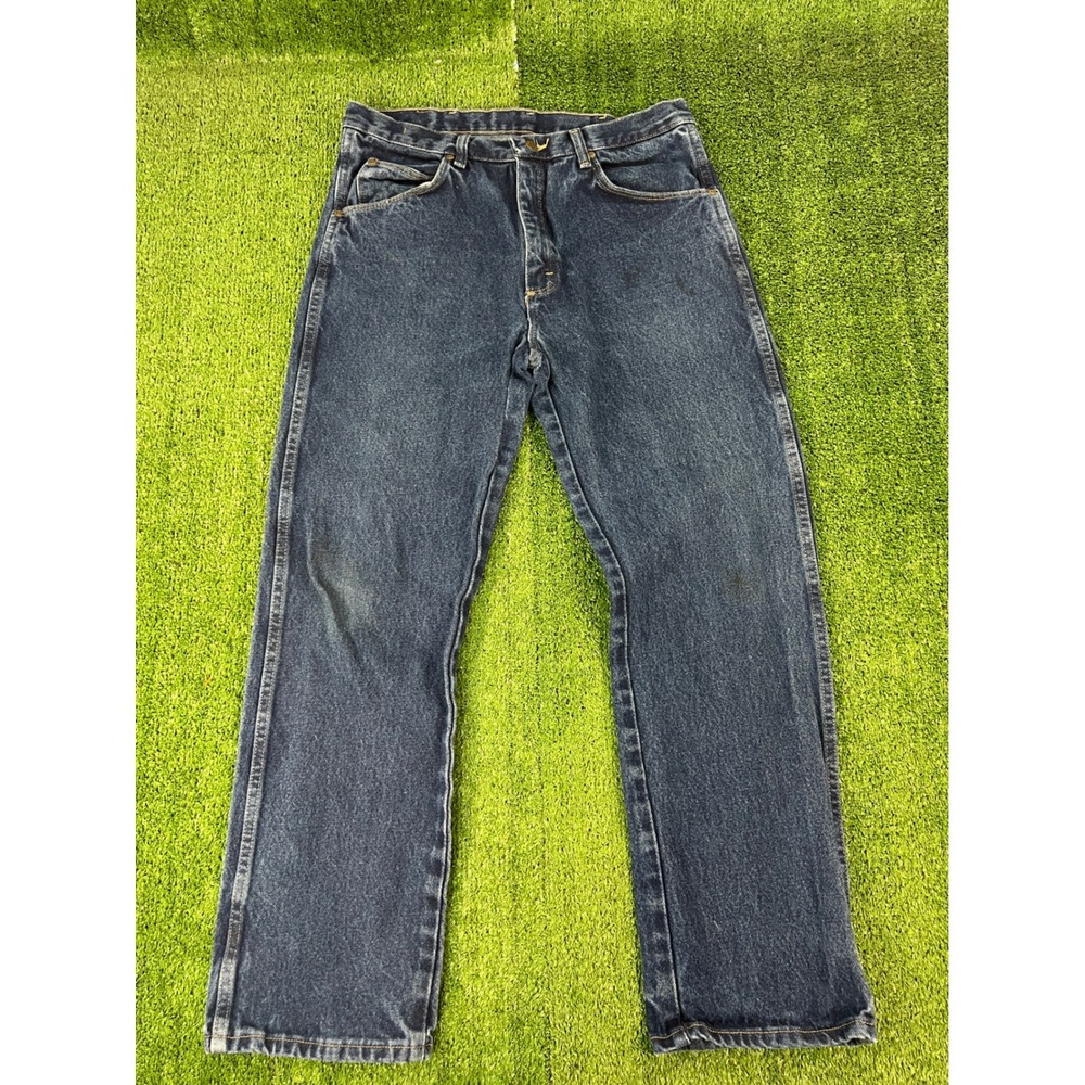 Wrangler Rugged Wear Mens Straight Leg Dark Wash Denim Jeans 34x30 39902PW